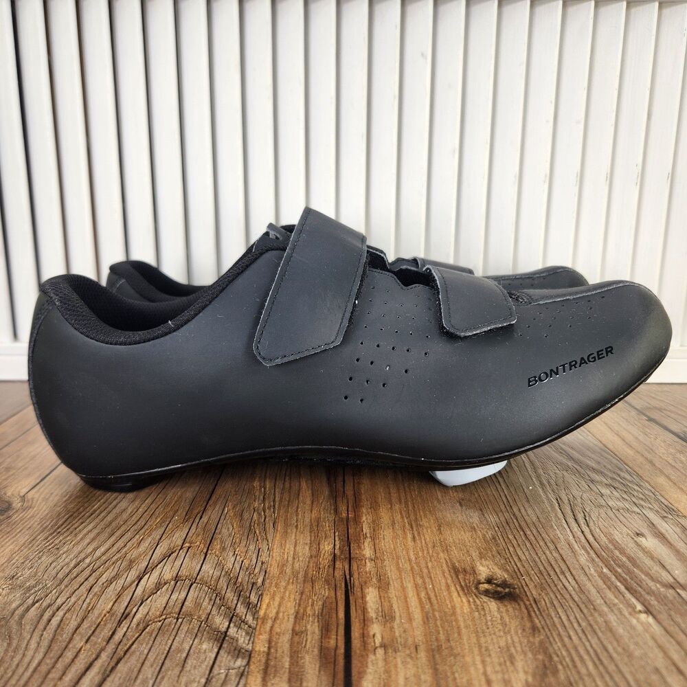 Bontrager Solstice Road Cycling Shoes Mens Sz 14 Black Dual Strap 3-Hole Cleats